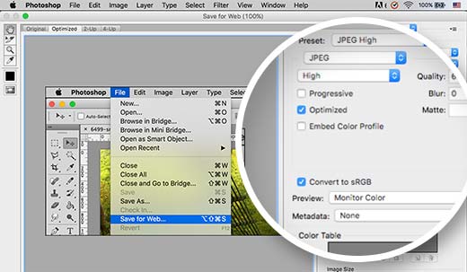 Convertendo cores para RGB e economizando para web no Adobe Photoshop 