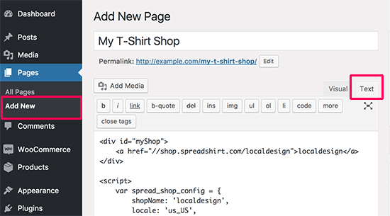 Criando sua página de compras de camisetas no WordPress 