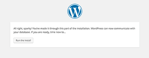 O WordPress agora pode se conectar ao seu banco de dados 