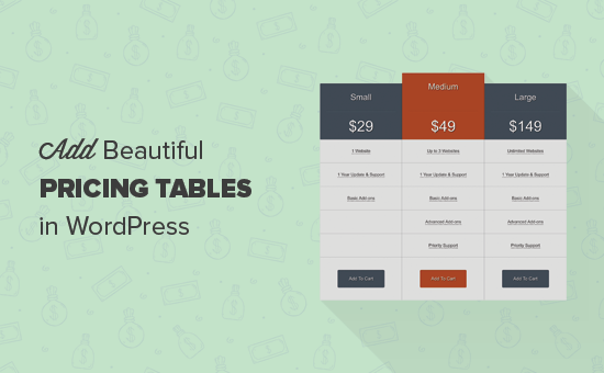 Como adicionar belas tabelas de preços no WordPress 