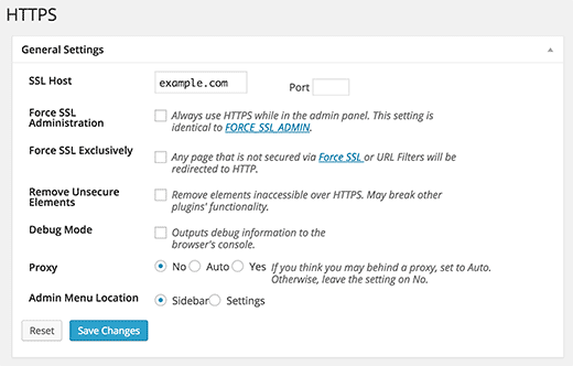 Configurações de SSL do WordPress HTTP 