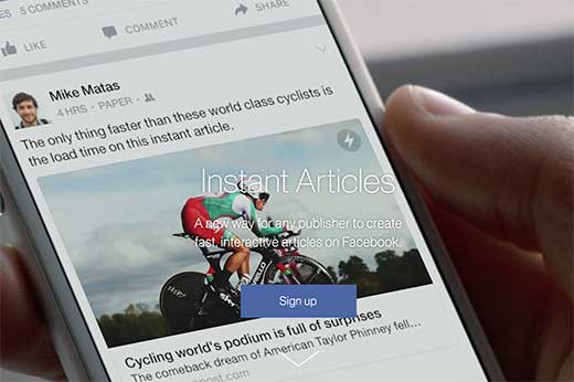 Inscreva-se no Facebook Instant Articles 