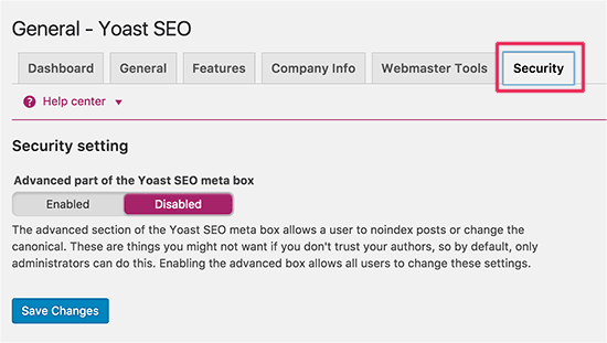 Yoast SEO - Segurança 