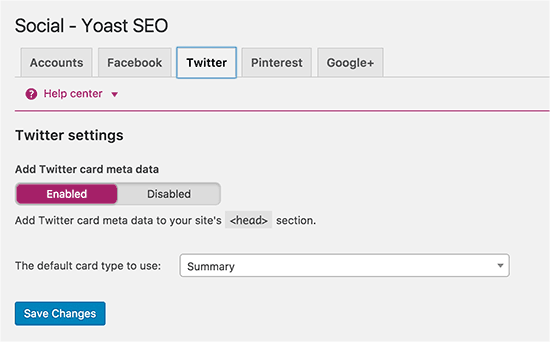 Adicionando cartões do Twitter ao WordPress usando o WordPress SEO por Yoast 