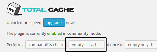 W3 Total Cache - Esvaziar tudo Cache 