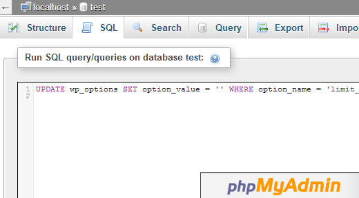 phpMyAdmin SQL Query 