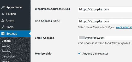 Alterando WordPress e URLs do site 