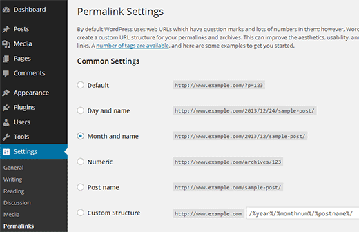 Escolhendo uma estrutura de permalink para o seu site WordPress 