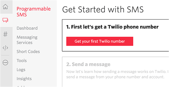 Obtenha seu número Twilio 