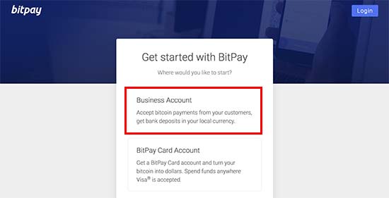 Negócios BitPay 