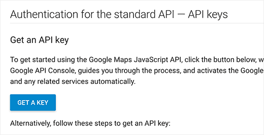 Obter o botão da tecla API 
