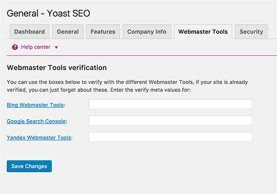 Yoast SEO - Ferramentas para webmasters 