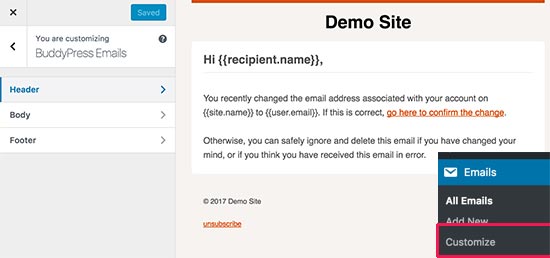 Personalize e-mails 