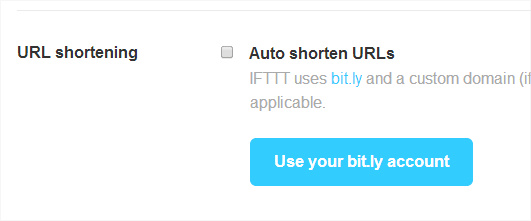 Desativar o encurtamento de URL no IFTTT 