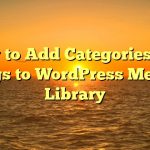 Como adicionar categorias e tags para o WordPress Media Library 