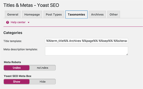 Taxonomia meta 