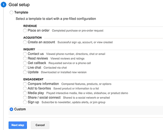 Criando objetivos personalizados no Google Analytics 