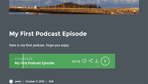 Podcast player em WordPress 