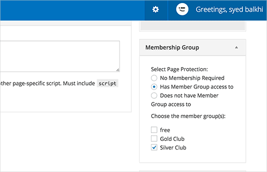 Restringindo o acesso ao seu conteúdo de associação premium 