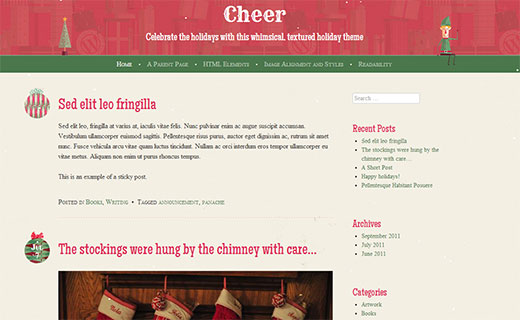 Cheer - Um tema de Natal para o seu blog WordPress 