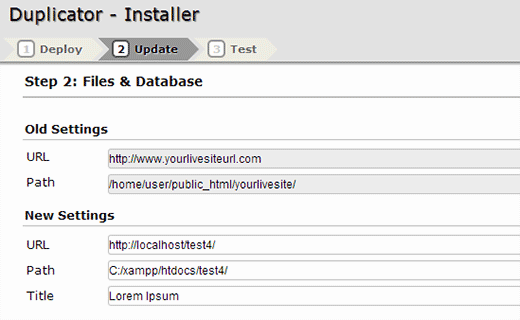 Atualizando URLs no plugin Duplicator para WordPress 