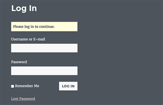 Página de login personalizada criada com o Theme My Login Plugin 