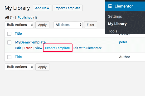 Modelo de exportação 