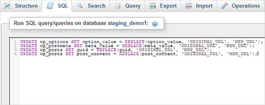 Executando consulta SQL no phpMyAdmin 