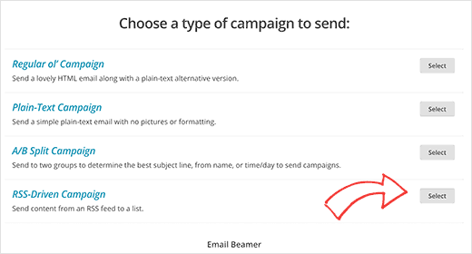 Criando campanha RSS no MailChimp 