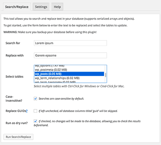 Melhor pesquisa substituir as configurações do plugin 