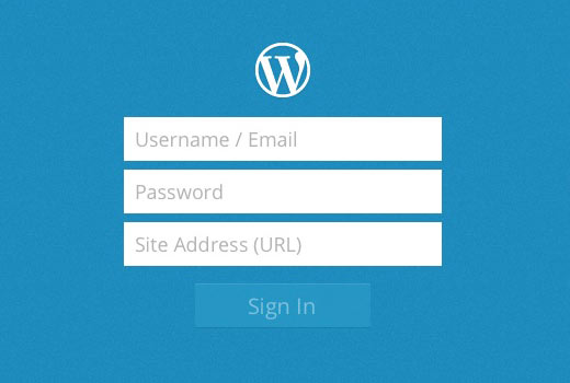 Faça login no seu site WordPress do aplicativo WordPress para iOS 