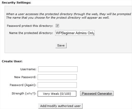 Configurações de segurança 