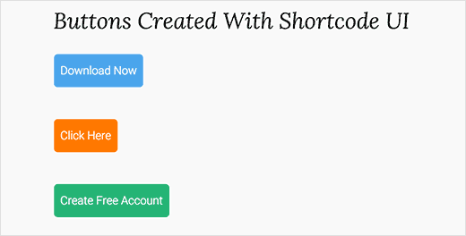 Botões de chamada para ação criados com shortcode 