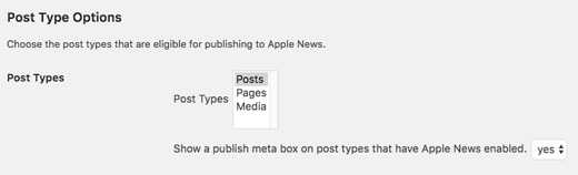 Apple News WordPress Post Type 