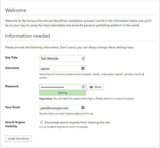 Configurando as configurações do WordPress 