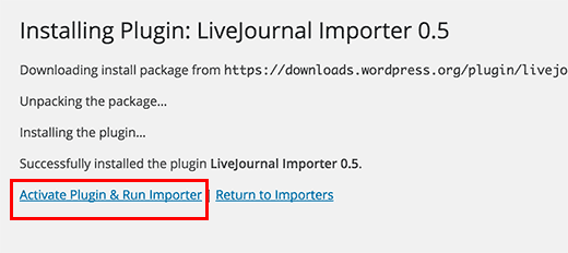 Ative e execute importador do LiveJournal 