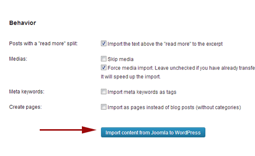 Importe conteúdo e mídia do Joomla para o WordPress 