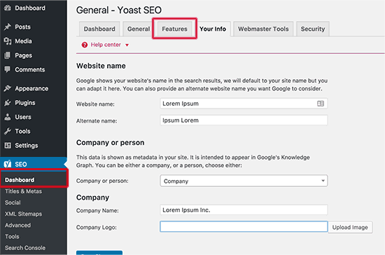 Yoast SEO - Sua informação 