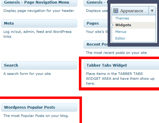 Widgets Tabber 