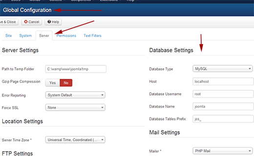 Obtendo suas configurações de banco de dados da área de administração do Joomla 