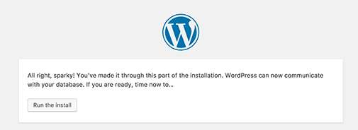 Execute a instalação do WordPress 