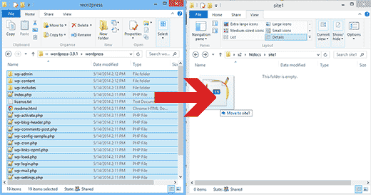 Copie colar arquivos do WordPress em sua unidade USB 