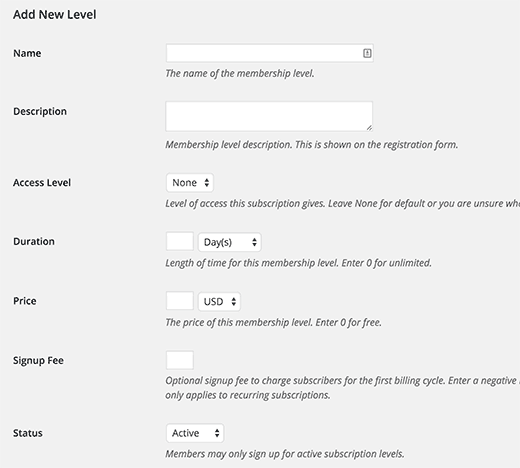 Adicionando novo nível de assinatura no Restrict Content Pro 