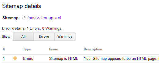 Erro do Sitemap 404 