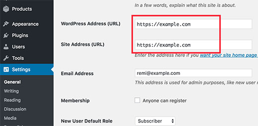 Altere o URL do WordPress para usar HTTPS 