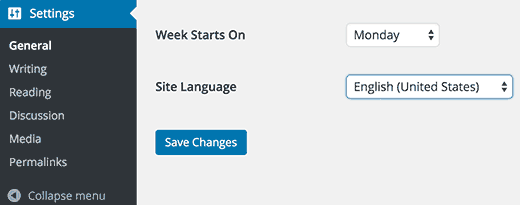 Alterando o idioma no WordPress 