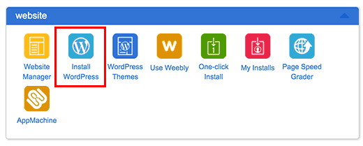 Instale o ícone do WordPress no painel do cPanel do Bluehost 