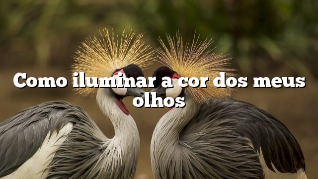 Como iluminar a cor dos meus olhos